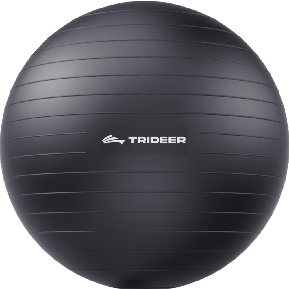 NWT Trideer Extra Thick Exercise Ball, Quick Pump Included, Black Large 23-26 in